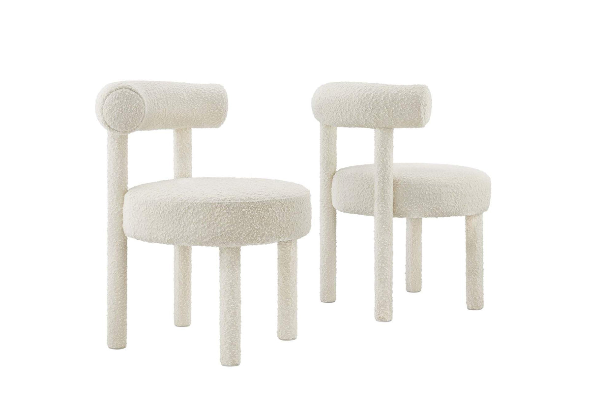 EEI-6705-IVO Toulouse Boucle Fabric Dining Chair Set Of 2 By Modway