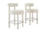 EEI-6707-IVO-SLV Toulouse Boucle Fabric Counter Stool Set Of 2 By Modway