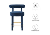 EEI-6708-MID-GLD Toulouse Performance Velvet Counter Stool Set Of 2 By Modway