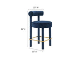 EEI-6708-MID-GLD Toulouse Performance Velvet Counter Stool Set Of 2 By Modway