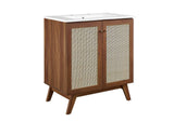 EEI-6715-WAL-WHI Soma 30" Bathroom Vanity By Modway