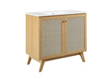 EEI-6717-OAK-WHI Soma 36" Bathroom Vanity By Modway