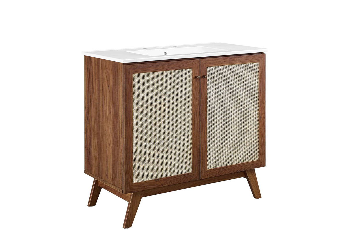 EEI-6717-WAL-WHI Soma 36" Bathroom Vanity By Modway