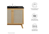 EEI-6718-OAK-BLK Soma 36" Bathroom Vanity By Modway