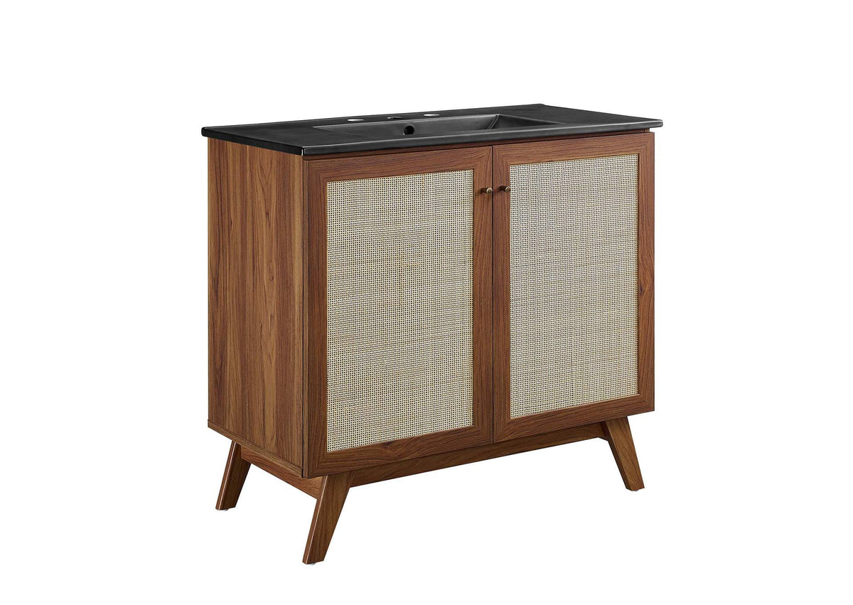 EEI-6718-WAL-BLK Soma 36" Bathroom Vanity By Modway