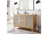 EEI-6719-OAK-WHI Soma 48" Single Sink Bathroom Vanity By Modway