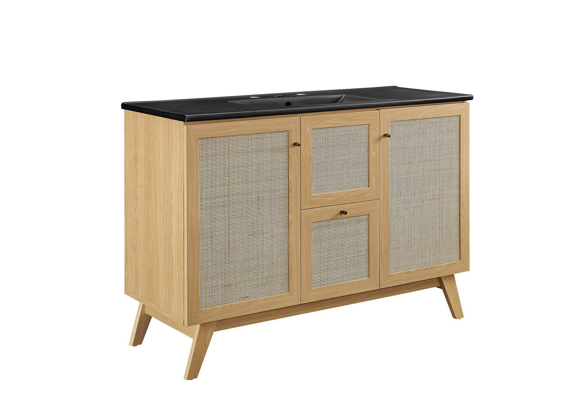 EEI-6720-OAK-BLK Soma 48" Single Sink Bathroom Vanity By Modway