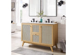 EEI-6721-OAK-WHI Soma 48" Double Sink Bathroom Vanity By Modway