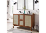 EEI-6721-WAL-WHI Soma 48" Double Sink Bathroom Vanity By Modway