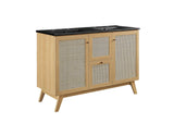 EEI-6722-OAK-BLK Soma 48" Double Sink Bathroom Vanity By Modway