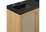 EEI-6722-OAK-BLK Soma 48" Double Sink Bathroom Vanity By Modway
