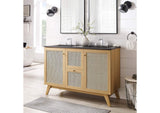 EEI-6722-OAK-BLK Soma 48" Double Sink Bathroom Vanity By Modway