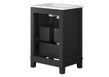EEI-6723-BLK-WHI Dixie 24" Solid Wood Bathroom Vanity By Modway