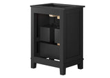 EEI-6724-BLK-BLK Dixie 24" Solid Wood Bathroom Vanity Cabinet By Modway