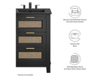 EEI-6724-BLK-BLK Dixie 24" Solid Wood Bathroom Vanity Cabinet By Modway