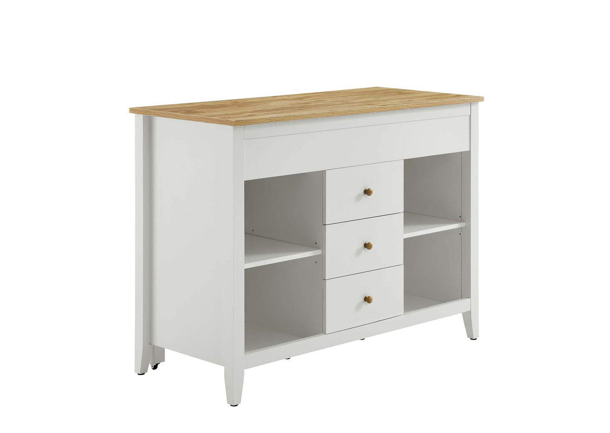 EEI-6728-OAK-WHI Farmstead Kitchen Island By Modway