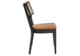 EEI-6732-BLK-TAN Caledonia Vegan Leather Upholstered Wood Dining Chairs Set Of 2 By Modway
