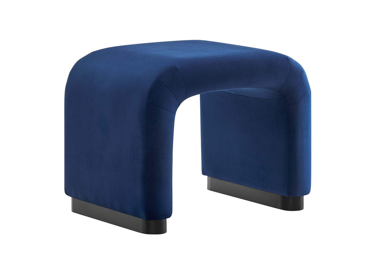EEI-6733-BLK-MID Koda Performance Velvet Waterfall Stool By Modway