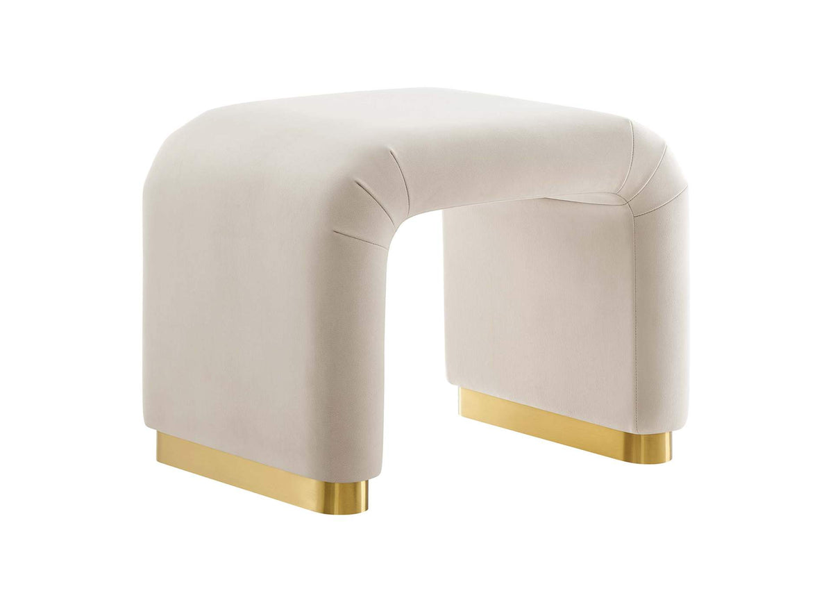 EEI-6733-BRA-ALM Koda Performance Velvet Waterfall Stool By Modway