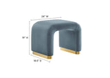 EEI-6733-BRA-CAB Koda Performance Velvet Waterfall Stool By Modway