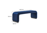EEI-6734-BLK-MID Koda Performance Velvet Waterfall Long Bench By Modway