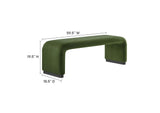 EEI-6734-BLK-MOS Koda Performance Velvet Waterfall Long Bench By Modway