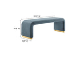 EEI-6734-BRA-CAB Koda Performance Velvet Waterfall Long Bench By Modway