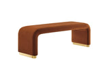EEI-6734-BRA-RUS Koda Performance Velvet Waterfall Long Bench By Modway