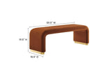EEI-6734-BRA-RUS Koda Performance Velvet Waterfall Long Bench By Modway