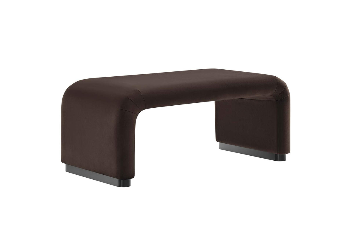 EEI-6735-BLK-CHB Koda Performance Velvet Waterfall Ottoman By Modway