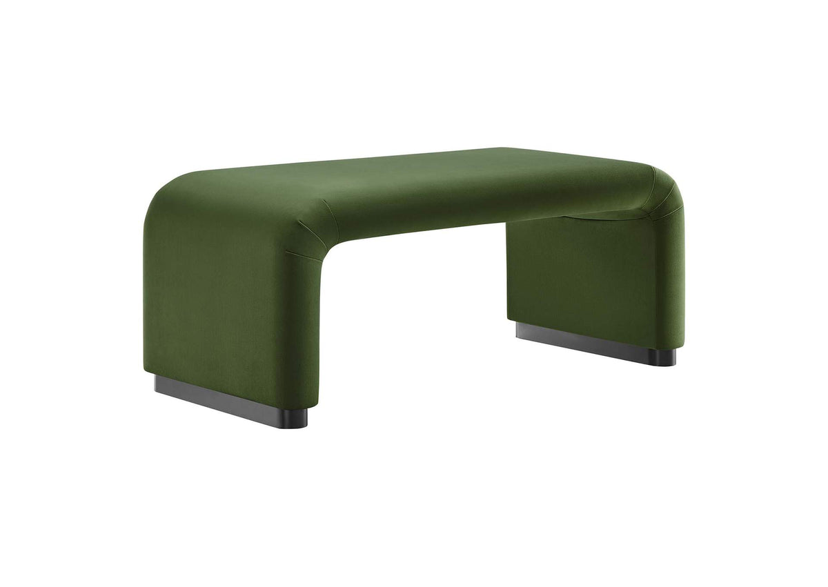 EEI-6735-BLK-MOS Koda Performance Velvet Waterfall Ottoman By Modway