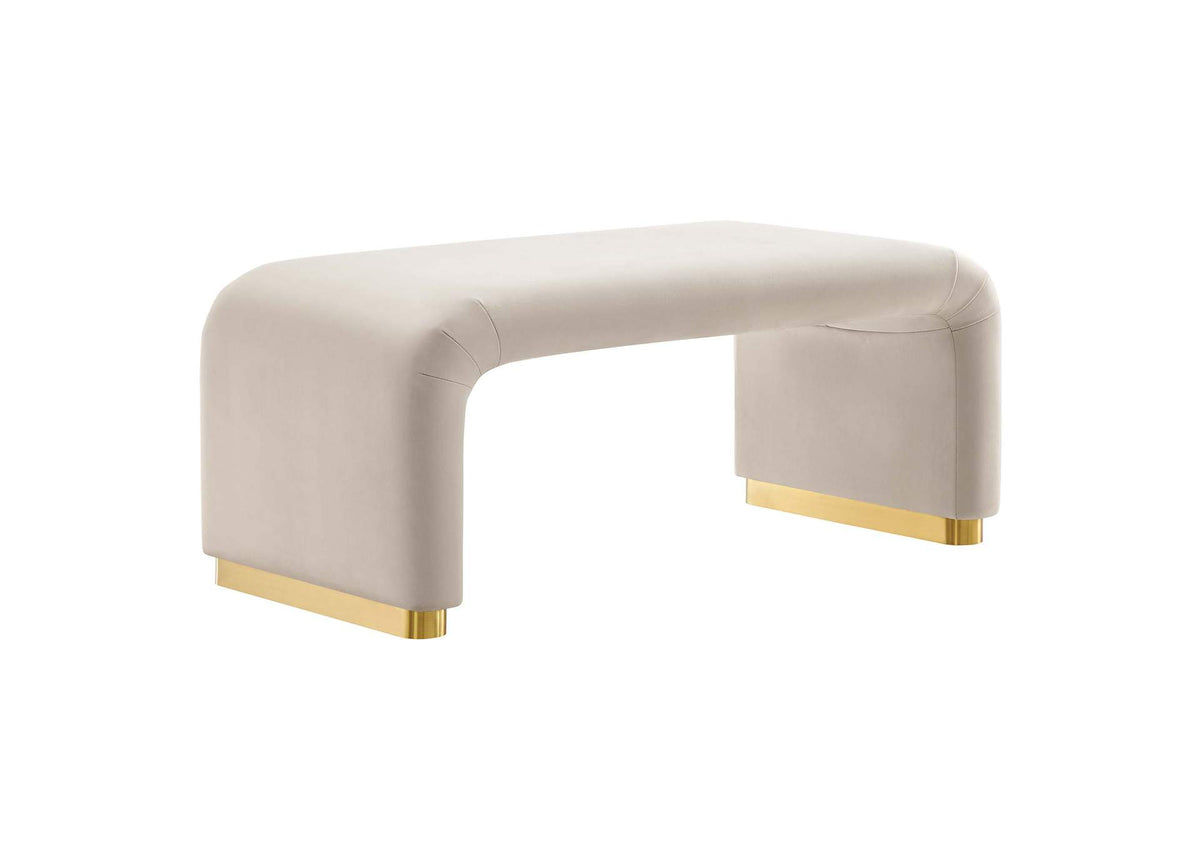 EEI-6735-BRA-ALM Koda Performance Velvet Waterfall Ottoman By Modway