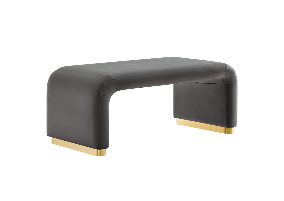 EEI-6735-BRA-STG Koda Performance Velvet Waterfall Ottoman By Modway