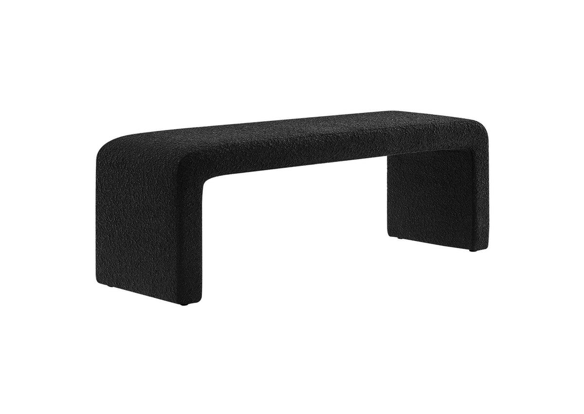 EEI-6736-BLK Simba Boucle Fabric Waterfall Long Bench By Modway