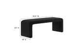 EEI-6736-BLK Simba Boucle Fabric Waterfall Long Bench By Modway