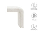 EEI-6736-IVO Simba Boucle Fabric Waterfall Long Bench By Modway