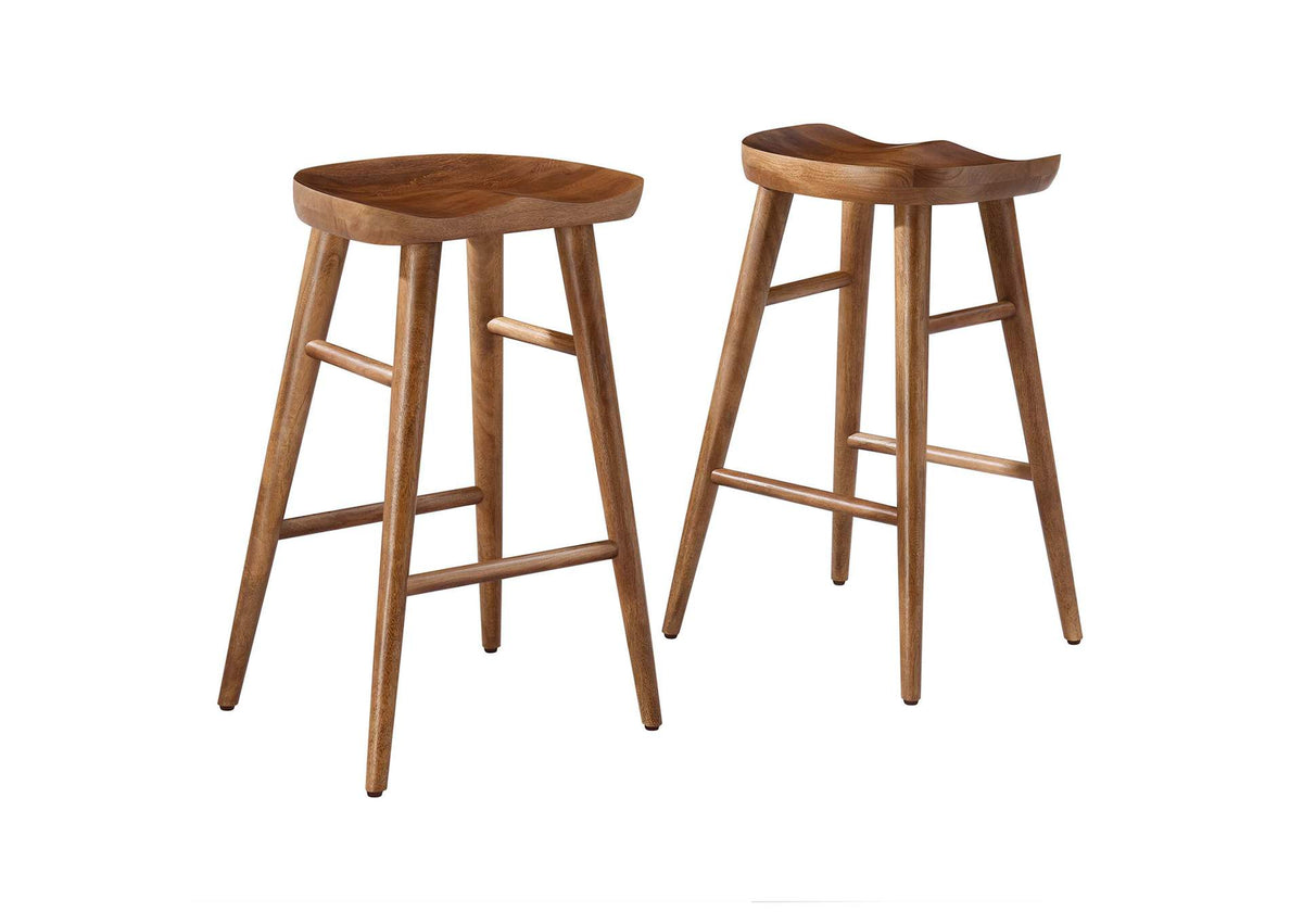 EEI-6739-WAL Saville Backless Wood Counter Stools Set Of 2 By Modway