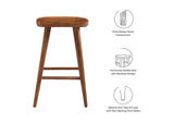 EEI-6739-WAL Saville Backless Wood Counter Stools Set Of 2 By Modway