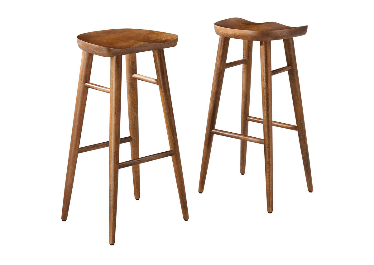EEI-6740-WAL Saville Backless Wood Bar Stools Set Of 2 By Modway