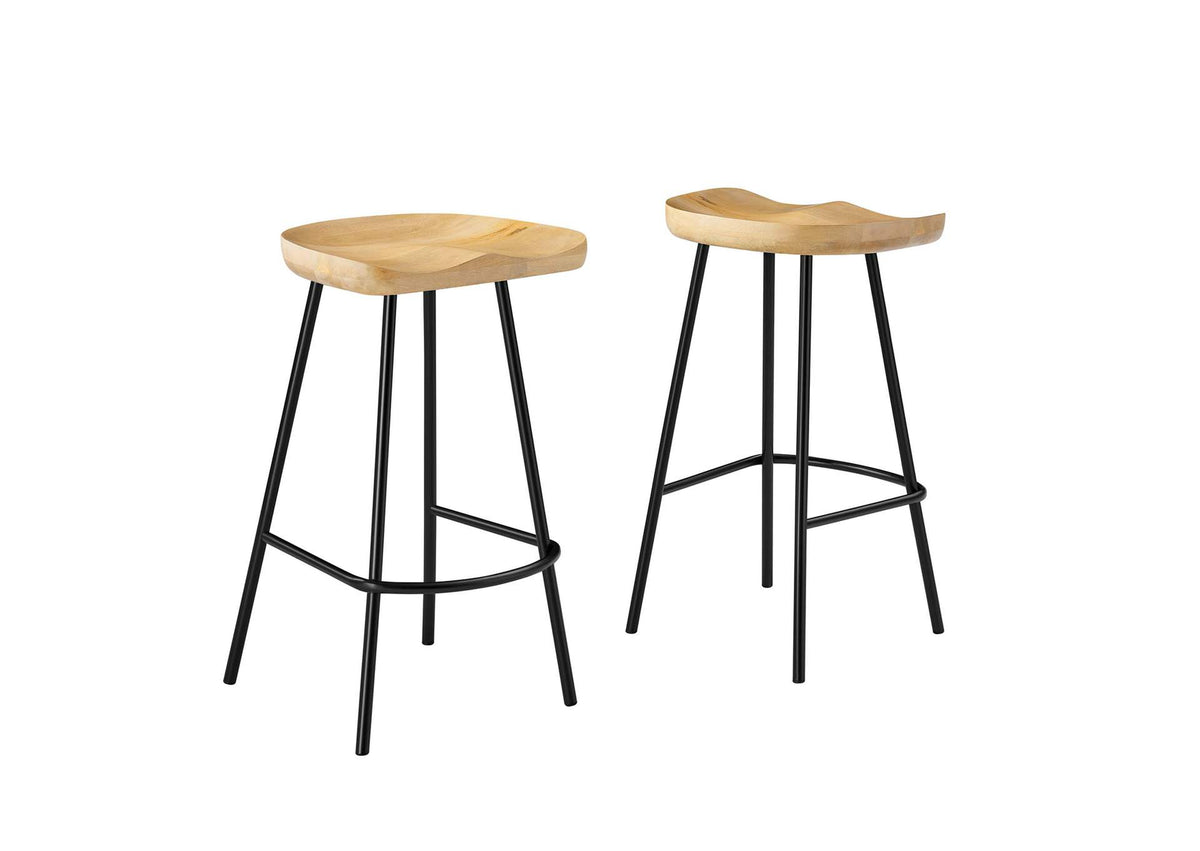 EEI-6741-OAK Concord Backless Wood Counter Stools Set Of 2 By Modway
