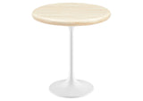 EEI-6745-WHI-TRA Lippa 20" Round Faux Travertine Side Table By Modway