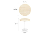 EEI-6745-WHI-TRA Lippa 20" Round Faux Travertine Side Table By Modway