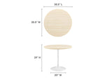 EEI-6748-WHI-TRA Lippa 36" Round Faux Travertine Dining Table By Modway