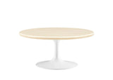 EEI-6749-WHI-TRA Lippa 36" Round Faux Travertine Coffee Table By Modway