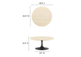 EEI-6751-BLK-TRA Lippa 36" Round Faux Travertine Coffee Table By Modway