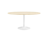 EEI-6757-WHI-TRA Lippa 60" Oval Faux Travertine Dining Table By Modway