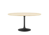 EEI-6758-BLK-TRA Lippa 60" Oval Faux Travertine Dining Table By Modway