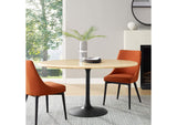 EEI-6758-BLK-TRA Lippa 60" Oval Faux Travertine Dining Table By Modway