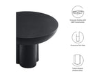EEI-6760-BLK Caspian Round Concrete Coffee Table By Modway
