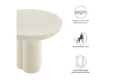 EEI-6762-WHI Caspian 40" Round Concrete Dining Table By Modway